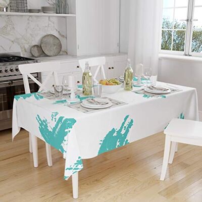 Bonamaison Dekoracja kuchenna, obrus, turkusowy, biały, 140 x 160 cm – zaprojektowany i wyprodukowany w Turcji, TRGCTC102161X160, 140x160 cm Bonamaison Dekoracja kuchenna, obrus, turkusowy, biały, 140 x 160 cm – zaprojektowany i wyprodukowany w Turcji, TRGCTC102161X160, 140x160 cm