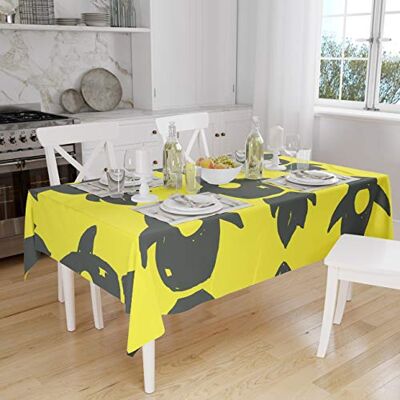 Bonamaison Dekoracja kuchenna, obrus, neonowy żółty, dym, 140 x 160 cm – zaprojektowany i wyprodukowany w Turcji Bonamaison Dekoracja kuchenna, obrus, neonowy żółty, dym, 140 x 160 cm – zaprojektowany i wyprodukowany w Turcji