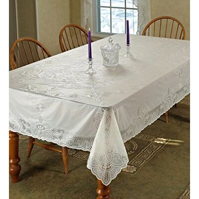Violet Linen Winylowa koronka Betenburg Design obrus beżowy 152 cm na 264 cm podłużny/prostokąt Violet Linen Winylowa koronka Betenburg Design obrus beżowy 152 cm na 264 cm podłużny/prostokąt