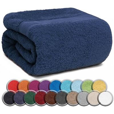 NatureMark Zestaw 2 ręczników do sauny 80 x 200 cm bawełniane luksusowe ręczniki ręcznik wellness o ekstremalnej miękkości Kolor: granatowy NatureMark Zestaw 2 ręczników do sauny 80 x 200 cm bawełniane luksusowe ręczniki ręcznik wellness o ekstremalnej miękkości Kolor: granatowy
