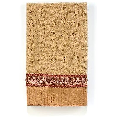 Avanti Linens Kolekcja plecionych medalionów, bawełna, złoty, ręcznik na palec Avanti Linens Kolekcja plecionych medalionów, bawełna, złoty, ręcznik na palec