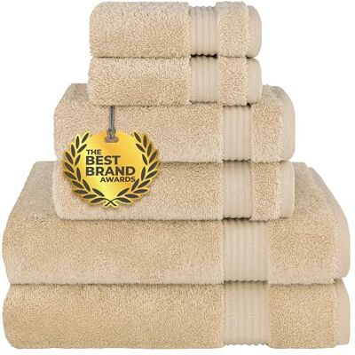 Cotton Paradise 6-częściowy zestaw ręczników, 100% turecka bawełna, miękkie, chłonne ręczniki do łazienki, 2 ręczniki kąpielowe, 2 ręczniki do rąk, 2 myjki, zestaw ręczników piaskowo-taupe Cotton Paradise 6-częściowy zestaw ręczników, 100% turecka bawełna, miękkie, chłonne ręczniki do łazienki, 2 ręczniki kąpielowe, 2 ręczniki do rąk, 2 myjki, zestaw ręczników piaskowo-taupe