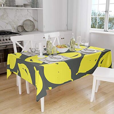 Bonamaison Dekoracja kuchenna, obrus, neonowy żółty, dym, 140 x 160 cm – zaprojektowany i wyprodukowany w Turcji Bonamaison Dekoracja kuchenna, obrus, neonowy żółty, dym, 140 x 160 cm – zaprojektowany i wyprodukowany w Turcji