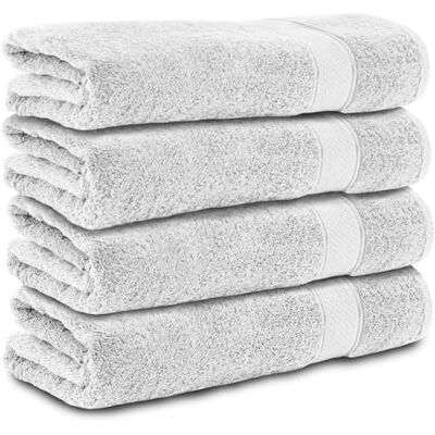 Komfortec Zestaw 4 ręczników kąpielowych 70 x 140 cm, 100% bawełna, 470 g/m², frotte, miękkie, białe Komfortec Zestaw 4 ręczników kąpielowych 70 x 140 cm, 100% bawełna, 470 g/m², frotte, miękkie, białe