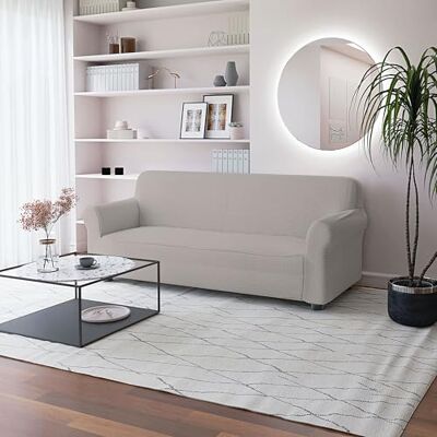 Italian Bed Linen Elastyczny pokrowiec na sofę IRIS z pełnym pokryciem, taupe, 3-osobowy Italian Bed Linen Elastyczny pokrowiec na sofę IRIS z pełnym pokryciem, taupe, 3-osobowy