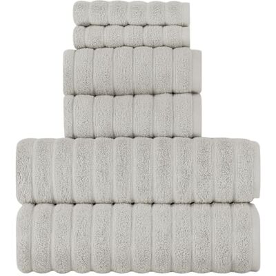 BERIBO Cloud 6-częściowy turecki zestaw ręczników, 2 x kąpiel, 2 ręce, 2 ręczniki do twarzy, 620 g/m², 100% bawełna (szary Mist Grey) BERIBO Cloud 6-częściowy turecki zestaw ręczników, 2 x kąpiel, 2 ręce, 2 ręczniki do twarzy, 620 g/m², 100% bawełna (szary Mist Grey)