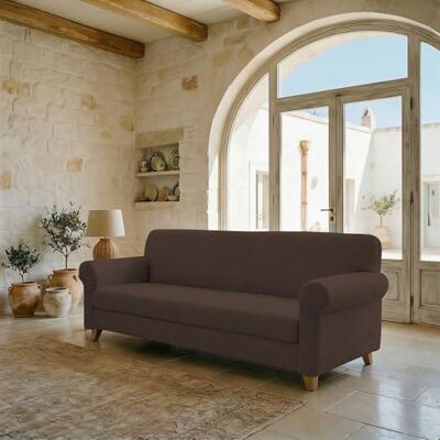Italian Bed Linen FASHIONABLE pokrowiec na sofę, brązowy, 4-osobowy Italian Bed Linen FASHIONABLE pokrowiec na sofę, brązowy, 4-osobowy