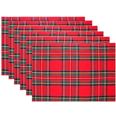 COTTON CRAFT BAWEŁNA CRAFT Świąteczne podkładki Zestaw 6 świątecznych mat stołowych w kratę w szkocką kratę Czysta bawełna wielokrotnego użytku Gingham Buffalo krata dekoracyjna uroczystość przyjęcie święta dekoracja stołu – 13 x 19 cm, czerwony zielony w COTTON CRAFT BAWEŁNA CRAFT Świąteczne podkładki Zestaw 6 świątecznych mat stołowych w kratę w szkocką kratę Czysta bawełna wielokrotnego użytku Gingham Buffalo krata dekoracyjna uroczystość przyjęcie święta dekoracja stołu – 13 x 19 cm, czerwony zielony w