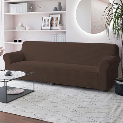 Italian Bed Linen FASHIONABLE pokrowiec na sofę z pełnym pokryciem, brązowy 4-osobowy Italian Bed Linen FASHIONABLE pokrowiec na sofę z pełnym pokryciem, brązowy 4-osobowy