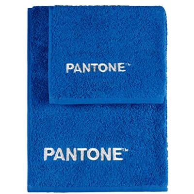 osama home SWEET HOME Pantone™ Zestaw ręczników 1+1 składający się z gościa 40 x 50 cm + twarz 50 x 100cm z haftem Pantone™, certyfikat Oeko Tex, niebieski osama home SWEET HOME Pantone™ Zestaw ręczników 1+1 składający się z gościa 40 x 50 cm + twarz 50 x 100cm z haftem Pantone™, certyfikat Oeko Tex, niebieski