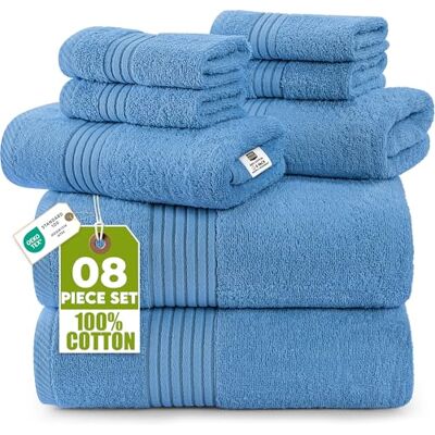 Utopia Towels Zestaw 8 Ręczników Premium, 2 Ręczniki Kąpielowe, 2 Ręczniki do rąk i 4 Myjki. Bawełna. Do Użytku Domowego, Hotelowego i Spa Bardzo Chłonne (Elektryczny błękit) Utopia Towels Zestaw 8 Ręczników Premium, 2 Ręczniki Kąpielowe, 2 Ręczniki do rąk i 4 Myjki. Bawełna. Do Użytku Domowego, Hotelowego i Spa Bardzo Chłonne (Elektryczny błękit)