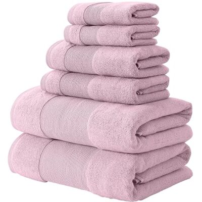 Modern Threads Amrapur Overseas Air Cloud 6-częściowy zestaw 100% bawełnianych ręczników Zero Twist, ręczniki kąpielowe, ręczniki do rąk i ściereczki do mycia, super chłonne i szybkoschnące, 500 g/m², Modern Threads Amrapur Overseas Air Cloud 6-częściowy zestaw 100% bawełnianych ręczników Zero Twist, ręczniki kąpielowe, ręczniki do rąk i ściereczki do mycia, super chłonne i szybkoschnące, 500 g/m²,