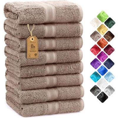 NatureMark Zestaw 8 Ręczników do Rąk 100% Bawełna Chłonne i Trwałe Ręczniki, Rozmiar 50×100 cm, Piaskowy/Beżowy NatureMark Zestaw 8 Ręczników do Rąk 100% Bawełna Chłonne i Trwałe Ręczniki, Rozmiar 50×100 cm, Piaskowy/Beżowy