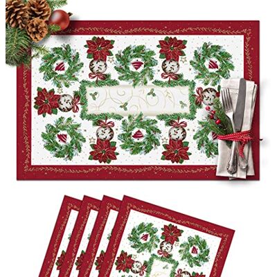 Vilber Navidad.1831 DU 04 Winyl Kolor Czerwony Pack 4 Obrusy Pojedyncze Vilber Navidad.1831 DU 04 Winyl Kolor Czerwony Pack 4 Obrusy Pojedyncze