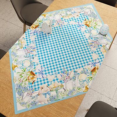 PETTI Artigiani Italiani Wielkanocny element centralny kuchni, dekoracja stołu wielkanocnego, nowoczesny element centralny z nadrukiem cyfrowym Vichy, 100% Made in Italy PETTI Artigiani Italiani Wielkanocny element centralny kuchni, dekoracja stołu wielkanocnego, nowoczesny element centralny z nadrukiem cyfrowym Vichy, 100% Made in Italy