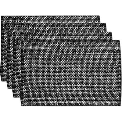 Sweet Home Collection Trends Two Tone 100% bawełniana podkładka tkana (4 sztuki), 33 cm x 48 cm, czarna Sweet Home Collection Trends Two Tone 100% bawełniana podkładka tkana (4 sztuki), 33 cm x 48 cm, czarna