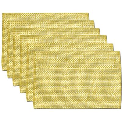 Sweet Home Collection Trends Two Tone 100% bawełniana tkana podkładka (6 szt.), 33 cm x 48 cm, złota Sweet Home Collection Trends Two Tone 100% bawełniana tkana podkładka (6 szt.), 33 cm x 48 cm, złota