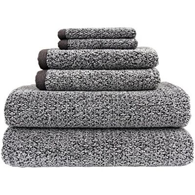 Everplush - Diamond Jacquard - Szary - 6pc - Towel Set Everplush - Diamond Jacquard - Szary - 6pc - Towel Set