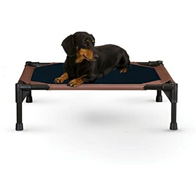 K&H PET PRODUCTS Oryginalne łóżeczko dla zwierząt podniesione legowisko dla psa czekoladowe/czarna siatka mała 45 x 52 x 18 cm K&H PET PRODUCTS Oryginalne łóżeczko dla zwierząt podniesione legowisko dla psa czekoladowe/czarna siatka mała 45 x 52 x 18 cm