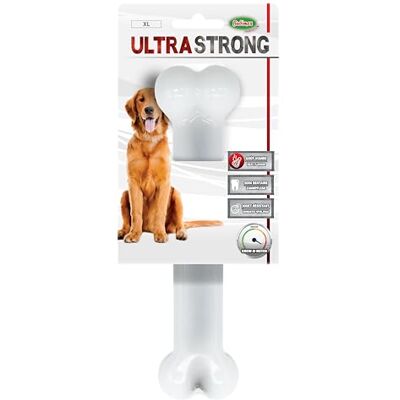 Bubimex Ultra Strong Zabawka dla psów Nylonowa kość do żucia z nadzieniem mięsa Bardzo wytrzymała Wspomaga higienę jamy ustnej 25 cm dla bardzo dużych psów Bubimex Ultra Strong Zabawka dla psów Nylonowa kość do żucia z nadzieniem mięsa Bardzo wytrzymała Wspomaga higienę jamy ustnej 25 cm dla bardzo dużych psów