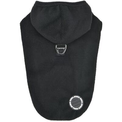 Puppia Zuko ciepłe zimowe koszule polarowe z kapturem z wbudowaną uprzężą, dla małych i średnich psów, czarne, M Puppia Zuko ciepłe zimowe koszule polarowe z kapturem z wbudowaną uprzężą, dla małych i średnich psów, czarne, M