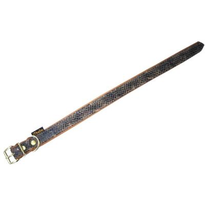 Heim 376830599M obroża dla psa "Snake" z nowoczesnym wytłoczonym wzorem węża, 20 mm szerokości, 30 cm długości, kasztanowa z podszewką w kolorze koniakowym Heim 376830599M obroża dla psa "Snake" z nowoczesnym wytłoczonym wzorem węża, 20 mm szerokości, 30 cm długości, kasztanowa z podszewką w kolorze koniakowym