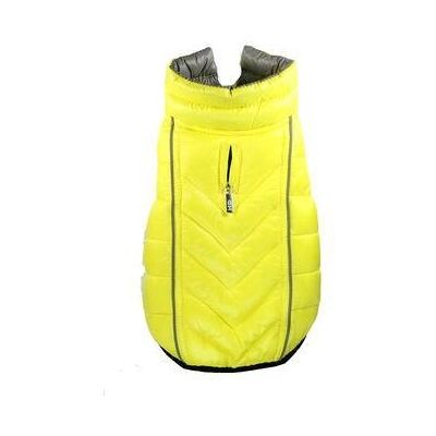 Hip Doggie HD-5FRYL Featherlite odwracalny płaszcz dla psa, M, żółty/szary Hip Doggie HD-5FRYL Featherlite odwracalny płaszcz dla psa, M, żółty/szary