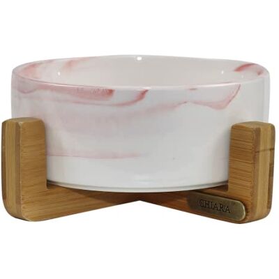 CHIARA Ceramiczna miska MARMA pojedyncza biała/różowa 21 cm CHIARA Ceramiczna miska MARMA pojedyncza biała/różowa 21 cm