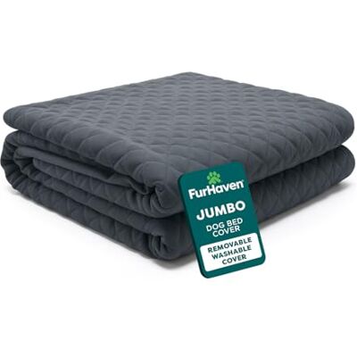 Furhaven Narzuta na łóżko dla zwierząt domowych pikowana kanapa w stylu sofy, można prać, pokrowiec na łóżko dla psa, żelaznoszary, Jumbo (XL) Furhaven Narzuta na łóżko dla zwierząt domowych pikowana kanapa w stylu sofy, można prać, pokrowiec na łóżko dla psa, żelaznoszary, Jumbo (XL)