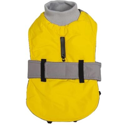 JACK AND VANILLA , Żółta kurtka zimowa dla małego psa, izolacja termiczna, wytrzymałe materiały, niestandardowe dopasowanie, zwiększona widoczność, rozmiar 35 cm, żółty kolor, model wysyłkowy JACK AND VANILLA , Żółta kurtka zimowa dla małego psa, izolacja termiczna, wytrzymałe materiały, niestandardowe dopasowanie, zwiększona widoczność, rozmiar 35 cm, żółty kolor, model wysyłkowy