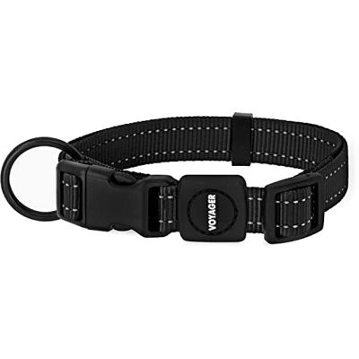 Best Pet Supplies Odblaskowa obroża dla psa z regulowaną długością, wytrzymała klamra i mocna smycz D-ring, trening, spacery, jogging akcesoria dla małych, średnich i dużych ras czarna, S Best Pet Supplies Odblaskowa obroża dla psa z regulowaną długością, wytrzymała klamra i mocna smycz D-ring, trening, spacery, jogging akcesoria dla małych, średnich i dużych ras czarna, S