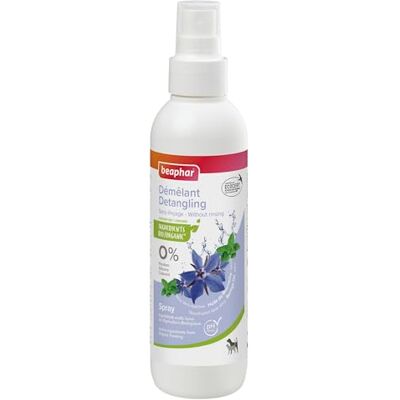 Beaphar ECOCERT Oznakowany rozplątaninowy spray dla psów i kotów Zawiera aloes, olej z ogórek raczkowych i organiczną miętę pH neutralne bez parabenu/silikonu/barwnik/alkoholu 200 ml Beaphar ECOCERT Oznakowany rozplątaninowy spray dla psów i kotów Zawiera aloes, olej z ogórek raczkowych i organiczną miętę pH neutralne bez parabenu/silikonu/barwnik/alkoholu 200 ml