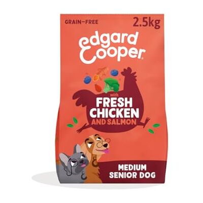 Edgard & Cooper Karma dla starszych psów (łosoś i kurczak, 2,5 kg), naturalna sucha karma bez zbóż, świeże mięso i ryby,bez dodatku cukru, białka wysokiej jakości Edgard & Cooper Karma dla starszych psów (łosoś i kurczak, 2,5 kg), naturalna sucha karma bez zbóż, świeże mięso i ryby,bez dodatku cukru, białka wysokiej jakości