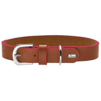 Hunter Obroża dla psa Garda z miękkiej skóry bydlęcej, wytrzymała i wygodna, z ręcznie farbowanymi krawędziami kontrastowymi, Made in Germany, kolor: koniakowy/różowy, rozmiar: 55 Hunter Obroża dla psa Garda z miękkiej skóry bydlęcej, wytrzymała i wygodna, z ręcznie farbowanymi krawędziami kontrastowymi, Made in Germany, kolor: koniakowy/różowy, rozmiar: 55