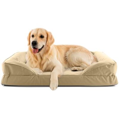 Lumaland Ortopedyczne legowisko dla psa, do użytku na zewnątrz i wewnątrz, ergonomiczna sofa dla psa 110 x 75 cm, idealne dla dużych psów, antypoślizgowa podłoga, wypełnienie i poszewka nadaje się do Lumaland Ortopedyczne legowisko dla psa, do użytku na zewnątrz i wewnątrz, ergonomiczna sofa dla psa 110 x 75 cm, idealne dla dużych psów, antypoślizgowa podłoga, wypełnienie i poszewka nadaje się do