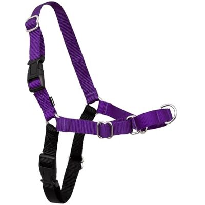 PetSafe Easy Walk Harness for Dogs Pull-Free Walks Patented Martingale Loop Design Front Chest Leash Attachment Comfort Straps Breathable Harness Design Large, Deep Purple/Black PetSafe Easy Walk Harness for Dogs Pull-Free Walks Patented Martingale Loop Design Front Chest Leash Attachment Comfort Straps Breathable Harness Design Large, Deep Purple/Black