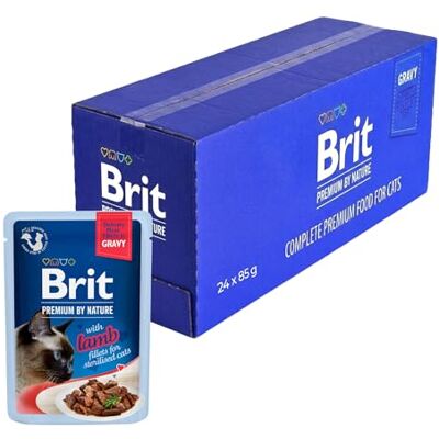 Brit Mokra karma premium dla kotów, delikatne filety w sosie z jagnięciną, bogata w białko karma dla kotów, 24 x 85 g Brit Mokra karma premium dla kotów, delikatne filety w sosie z jagnięciną, bogata w białko karma dla kotów, 24 x 85 g