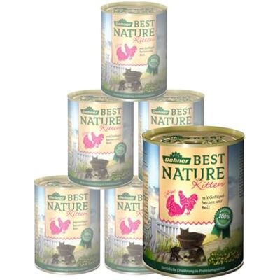 Dehner Best Nature karma dla kotów, serca drobiu i ryż, 6 x 400 g (2,4 kg) Dehner Best Nature karma dla kotów, serca drobiu i ryż, 6 x 400 g (2,4 kg)