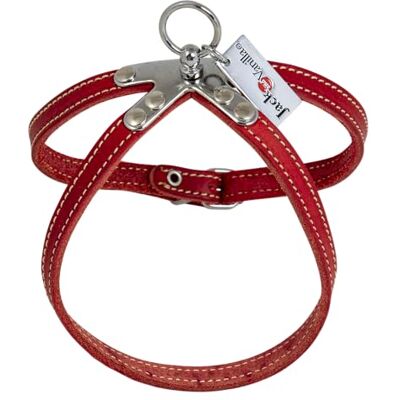 JACK AND VANILLA , Ergonomiczna czerwona skórzana uprząż dla psa, wygodne dopasowanie, łatwe do założenia, idealna na spacery i aktywności, rozmiar 10mm x 40 cm, kolor czerwony, model skórzany JACK AND VANILLA , Ergonomiczna czerwona skórzana uprząż dla psa, wygodne dopasowanie, łatwe do założenia, idealna na spacery i aktywności, rozmiar 10mm x 40 cm, kolor czerwony, model skórzany