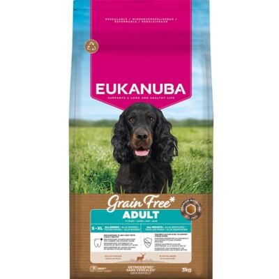 Eukanuba Karma dla psów bez zbóż z dziczyzną, sucha karma premium bez zbóż dla dorosłych psów wszystkich ras, 3 kg Eukanuba Karma dla psów bez zbóż z dziczyzną, sucha karma premium bez zbóż dla dorosłych psów wszystkich ras, 3 kg