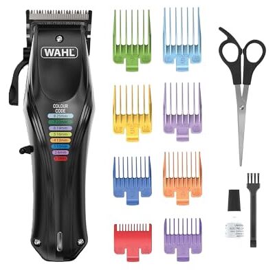 Wahl Colour Pro, Akumulatorowa Maszynka do Strzyżenia Zwierząt, Maszynka z Kolorowymi Nasadkami, Pielęgnacja Całej Sierści Psów, Cicha, Przewodowa/Bezprzewodowa Maszynka do Strzyżenia Psów, Czarna Wahl Colour Pro, Akumulatorowa Maszynka do Strzyżenia Zwierząt, Maszynka z Kolorowymi Nasadkami, Pielęgnacja Całej Sierści Psów, Cicha, Przewodowa/Bezprzewodowa Maszynka do Strzyżenia Psów, Czarna