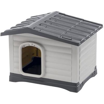 Ferplast DOGVILLA 60 SE domek dla psa z podniesionym dnem, odporny na wilgoć, system odprowadzania cieczy, zdejmowany dach, kratka wentylacyjna, 58 x 48 x 44 cm Ferplast DOGVILLA 60 SE domek dla psa z podniesionym dnem, odporny na wilgoć, system odprowadzania cieczy, zdejmowany dach, kratka wentylacyjna, 58 x 48 x 44 cm