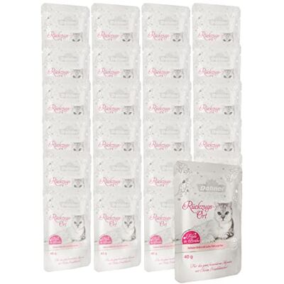 Dehner Premium Lovely przekąska dla kota, filety z łososia w bulionie, w woreczku, 24 x 40 g (960 g), 1 sztuka (1 opakowanie) Dehner Premium Lovely przekąska dla kota, filety z łososia w bulionie, w woreczku, 24 x 40 g (960 g), 1 sztuka (1 opakowanie)