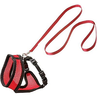 Karlie Uprząż i smycz dla kotków Harms L: 110 cm szer.: 10 mm Ha ok.: 30-42 cm M czerwono-czarna Karlie Uprząż i smycz dla kotków Harms L: 110 cm szer.: 10 mm Ha ok.: 30-42 cm M czerwono-czarna