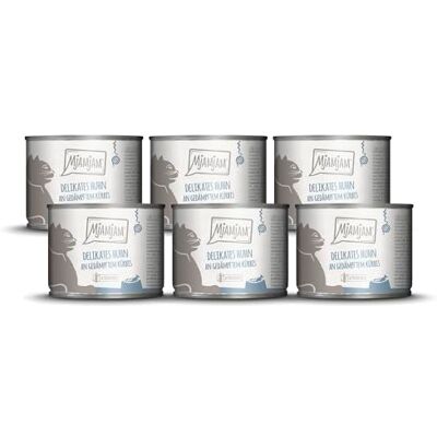 MjAMjAM Mokra karma Premium dla kotów delikatny kurczak z dynią na parze, 6-pak (6 x 200g), bezzbożowa z dodatkowym mięsem MjAMjAM Mokra karma Premium dla kotów delikatny kurczak z dynią na parze, 6-pak (6 x 200g), bezzbożowa z dodatkowym mięsem