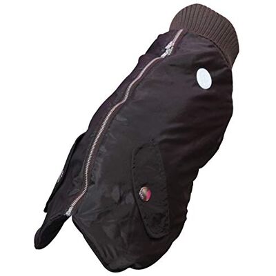 Wouapy Bomber płaszcz brązowy firmy w rozmiarze 28 chroni psa przed czynnikami atmosferycznymi Wouapy Bomber płaszcz brązowy firmy w rozmiarze 28 chroni psa przed czynnikami atmosferycznymi
