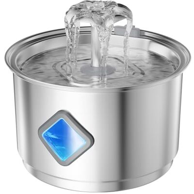 Zivacate Fontanna dla Kota 2,8 L w Stali Nierdzewnej – Cicha Automatyczna Fontanna z Filtracją Trzystopniową, Łatwa w Czyszczeniu, Zasilana USB, Zawiera 3 Filtry + 3 Gąbki Zivacate Fontanna dla Kota 2,8 L w Stali Nierdzewnej – Cicha Automatyczna Fontanna z Filtracją Trzystopniową, Łatwa w Czyszczeniu, Zasilana USB, Zawiera 3 Filtry + 3 Gąbki
