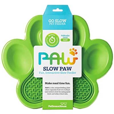 PetDreamHouse Łapa 2 w 1 miska do powolnego karmienia psa i zdejmowane maty do lizania dla psów, szczeniąt lub kotów, talerz, kontrola smakołyków, szybkie jedzenie, przeciw wzdęciom, zielona PetDreamHouse Łapa 2 w 1 miska do powolnego karmienia psa i zdejmowane maty do lizania dla psów, szczeniąt lub kotów, talerz, kontrola smakołyków, szybkie jedzenie, przeciw wzdęciom, zielona