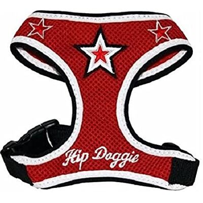 Hip Doggie HD-6RMST Super Star Mesh uprząż dla psa, S, czerwona Hip Doggie HD-6RMST Super Star Mesh uprząż dla psa, S, czerwona