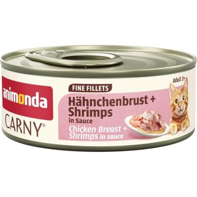 Animonda Fillety dla dorosłych, pierś kurczaka + krewetki w sosie, opakowanie zbiorcze 12 x 60 g Animonda Fillety dla dorosłych, pierś kurczaka + krewetki w sosie, opakowanie zbiorcze 12 x 60 g